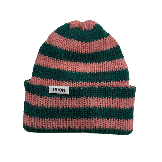 STRIPED AND CUFFED BEANIE