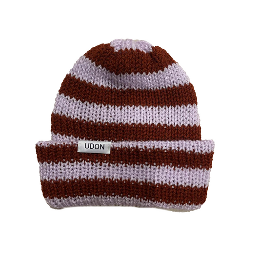 STRIPED AND CUFFED BEANIE