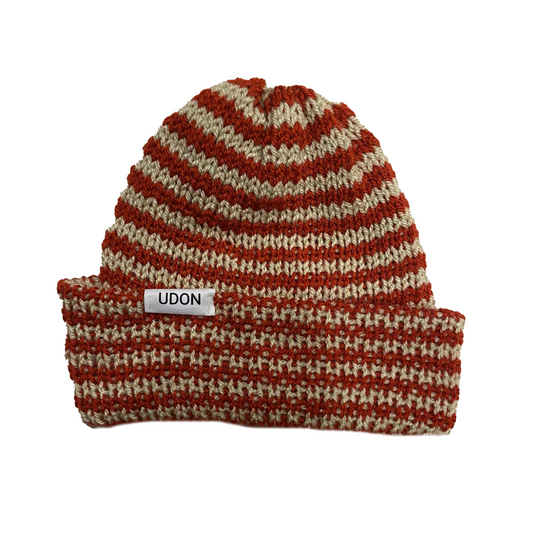 STRIPED AND CUFFED BEANIE