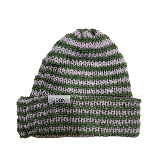 STRIPED AND CUFFED BEANIE