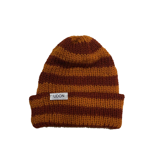 STRIPED AND CUFFED BEANIE
