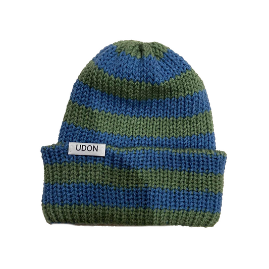 STRIPED AND CUFFED BEANIE